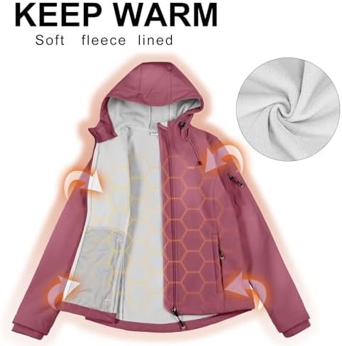 33,000ft Women's Softshell Jacket, Fleece Lined Warm Jacket ...
