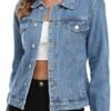 MISS MOLY Women's Denim Jackets Button Up Long Sleeve Basic ...