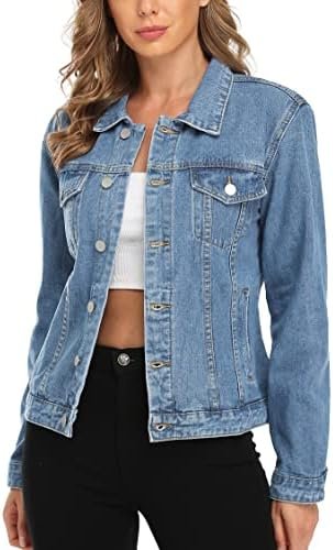 MISS MOLY Women's Denim Jackets Button Up Long Sleeve Basic ...