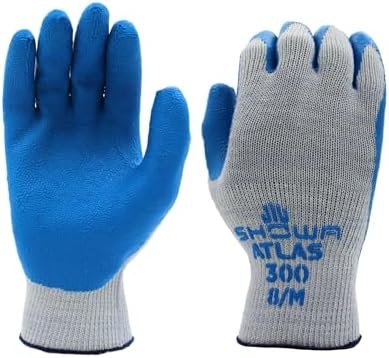 SHOWA Atlas 317 Natural Rubber Latex Hi-Vis Palm Coated Gene...