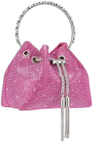 SWEETV Women's Rhinestone Bucket Bag Sparkly Sequin Evening ...