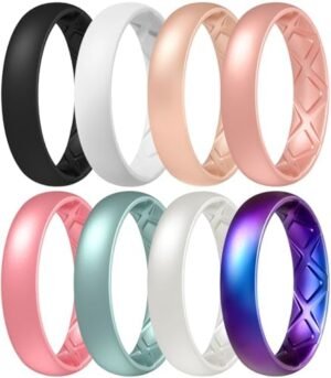 Egnaro Silicone Anniversary Ring Women, Breathable Design Wo... Egnaro Silicone Anniversary Ring Women, Breathable Design Wo...