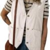 Dokotoo Womens Corduroy Vests Outerwear 2025 Button-Down Lig...
