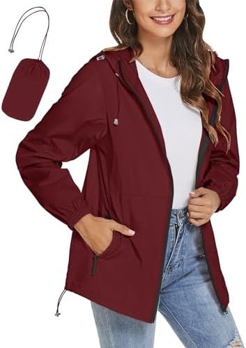 TCOT Womens Rain Jackets Waterproof Windbreaker Jackets ligh...