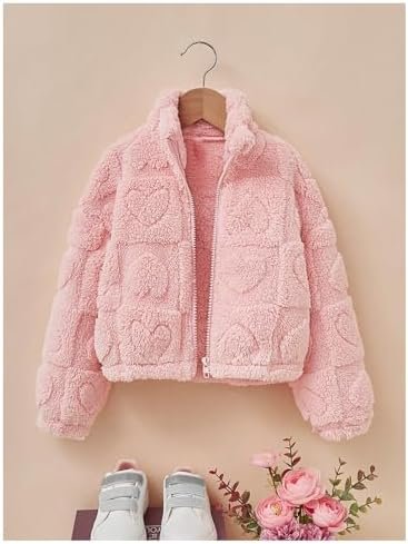 Verdusa Toddle Girls Sherpa Jacket Zip Up Fuzzy Fleece Jacke...