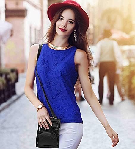 Krediz leather Crossbody Purses for Women, Multi Pocket Cros...