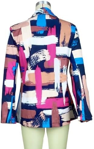 HuiSiFang Women's Printed Blazer Jacket Long Sleeve Open Fro...