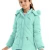 FARVALUE Girls' Winter Coats Fur Hooded Warm Puffer Jacket C...