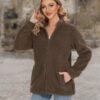 MAGCOMSEN Women Sherpa Jacket Full Zip Fuzzy Teddy Coat with...