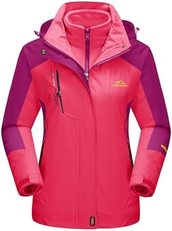 MAGCOMSEN Women's 3-in-1 Winter Coats Snow Ski Jacket Waterp...
