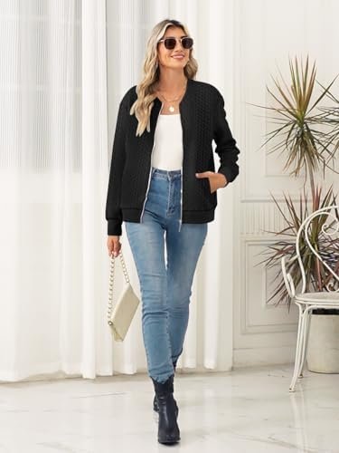 Women's Full Zip Sweatshirt Jacket Stand Collar Hoodless Out...