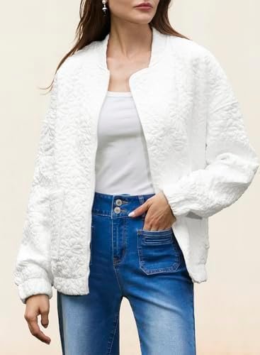 EVALESS Bomber Jackets for Women Spring Fashion 2025 Cute Ja...