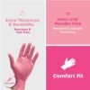 100 Count Pink Nitrile Disposable Gloves - Latex & Rubber Fr...