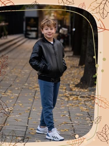 Boys Leather Jackets, Faux Fur Motorcycle PU Toddlers 4-14