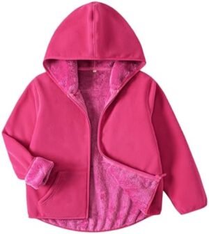 Kids Boys Girls Polar Fleece Jacket with Hood Toddler Outerw... Kids Boys Girls Polar Fleece Jacket with Hood Toddler Outerw...