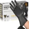 Black Vinyl Gloves, Food Grade Gloves Disposable Latex Free ...