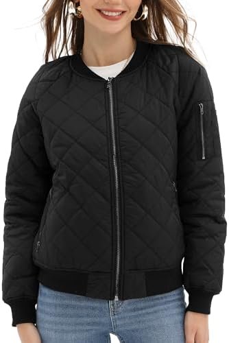 Argstar Women's Quilted Bomber Jakcet with 5 Pockets (XS-XXL...