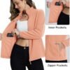 TACVASEN Women's Soft Fleece Jacket Lightweight Full Zip Swe...