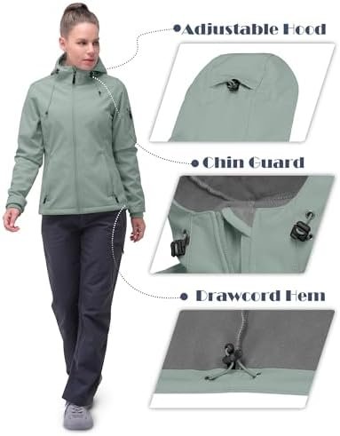 33,000ft Women's Softshell Jacket, Fleece Lined Warm Jacket ...