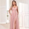 BOLENSYE Off The Shoulder Bridesmaid Dresses with Pockets Ru...