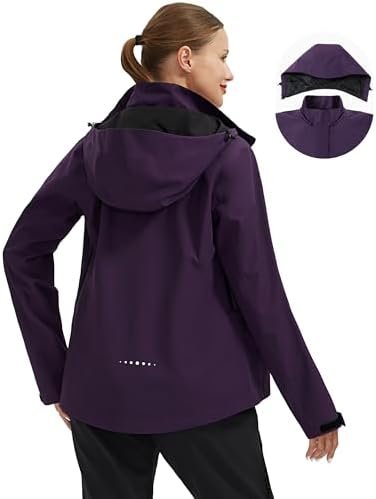 Pioneer Camp Women's Rain Jacket with Hood Waterproof Windbr...