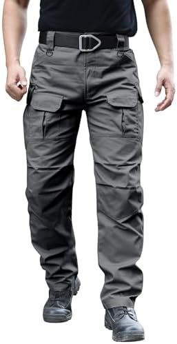 Men's Stretch Tactical Pants Water Resistant Ripstop Cargo P...