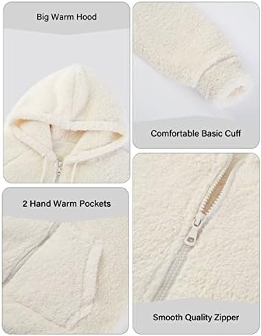 RISISSIDA Women Faux Fur Fleece Lightweight Jacket Spring Fa...