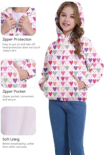 Zando Girls Rain Jacket Lightweight Waterproof Hooded Jacket...