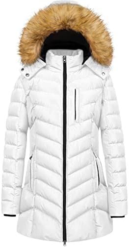 CREATMO US Women's Winter Hooded Coat Waterproof Warm Long P...