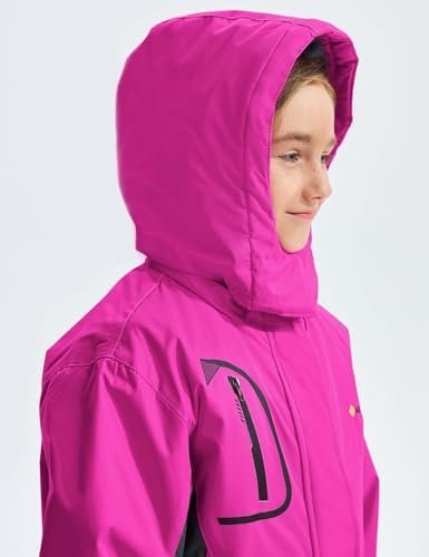 GEMYSE Girl's Waterproof Ski Snow Jacket Fleece Windproof Wi...
