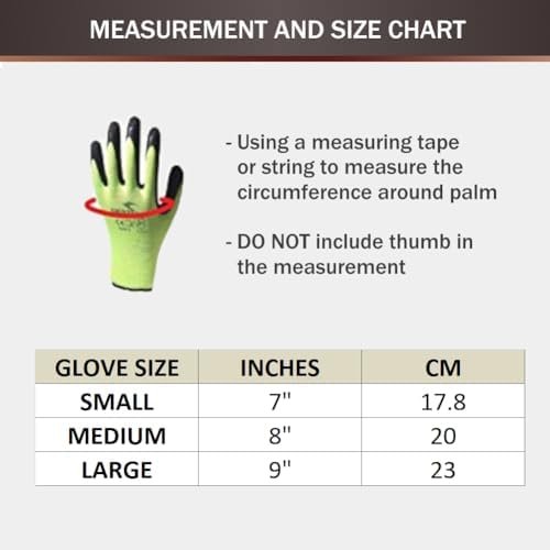 OTECKO Safety Work Gloves with Latex Rubber Coating, Non-Sli...