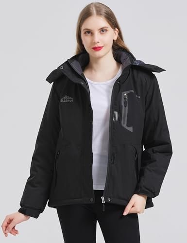 ELLSWOS Womens Winter Coats Waterproof Ski Jacket Warm Snow ...
