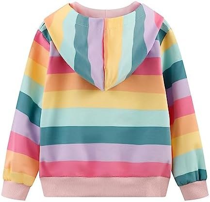 RETSUGO Girls Zip Up Hoodie Jacket Toddler Unicorn Rainbow S...