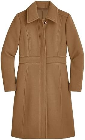 Fisoew Women's Elegant Single Breasted Coat Long Sleeve Mid ...