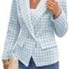 2025 Women's Spring Tweed Blazer Plaid Fashion Slim Fully-Li...
