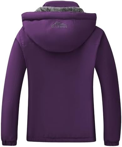 ELLSWOS Womens Winter Coats Waterproof Ski Jacket Warm Snow ...