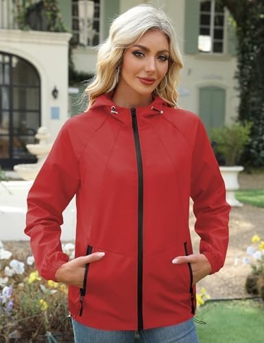 Avoogue Rain Jacket for Women Waterproof Lightweight Windbre...