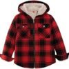 ZENTHACE Boys Sherpa Lined Full Zip Flannel Plaid Shirt Jack...