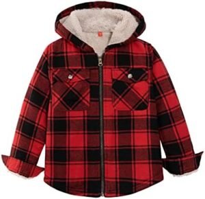 ZENTHACE Boys Sherpa Lined Full Zip Flannel Plaid Shirt Jack... ZENTHACE Boys Sherpa Lined Full Zip Flannel Plaid Shirt Jack...