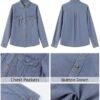GRAPENT Denim Button Down Shirts for Women Long Sleeve Weste...