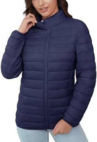 MAGCOMSEN Women's Puffer Jacket Lightweight Quilted Padded 4...