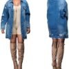 SOMTHRON Women's Distressed Denim Jeans Outfits Coat Spring ...