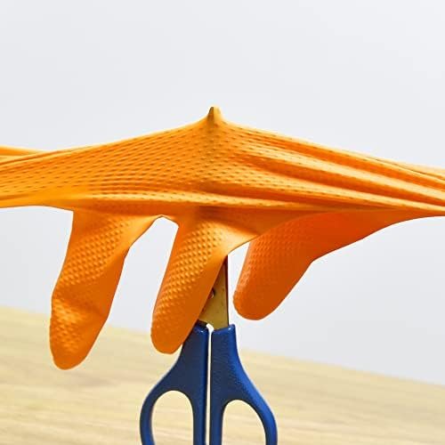 TitanFlex Thor Grip Heavy Duty Industrial Orange Nitrile Glo...