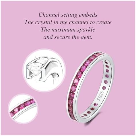 Muses Art Design Sterling Silver 925 CZ Birthstone Eternity ...