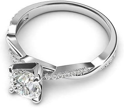 Sterling Silver 4-Prong Petite Twisted Vine Simulated 1.0 CT...