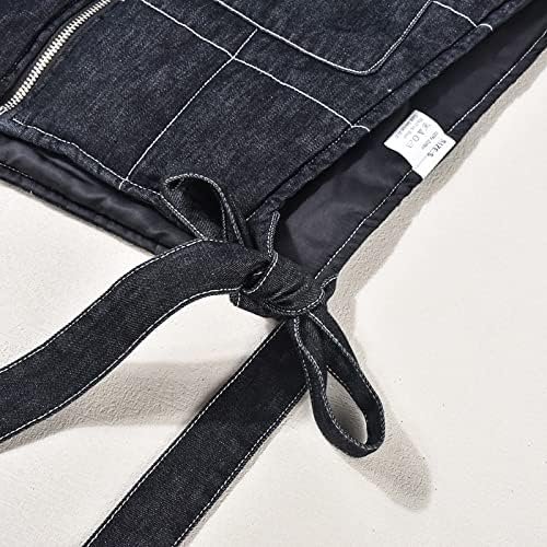 Womens Causal Sleeveless Hooded Denim Vest Zipper Padded Ves...