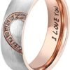 ANAZOZ His & Hers Real Love Heart Promise Ring Stainless Ste...