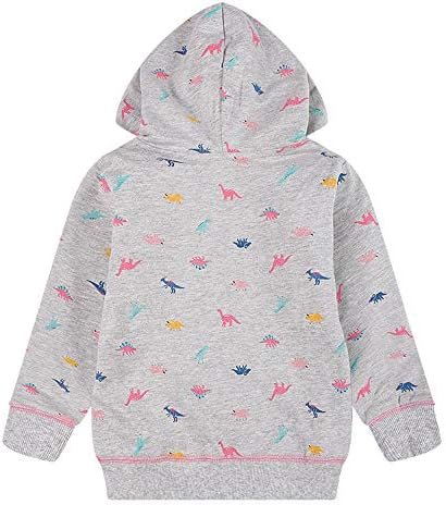 Baby Girl Zip-up Jacket Rainbow Unicorn Cotton Hoodie Sweats...