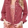 GRAPENT Women's Basic Button Down Long Sleeve Stretchy Jean ...