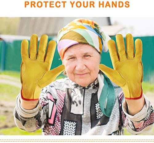 Patelai Garden Gloves Leather Gardening Gloves Thorn and Cut...